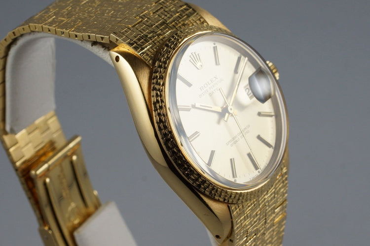 1966 Rolex 18K YG Date 1508 with Rare Brick Style Bracelet