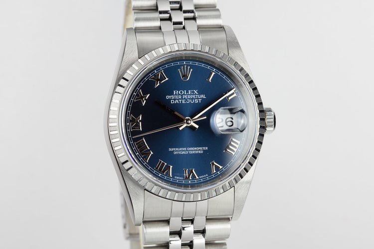 1999 Rolex DateJust 16220 Blue Dial