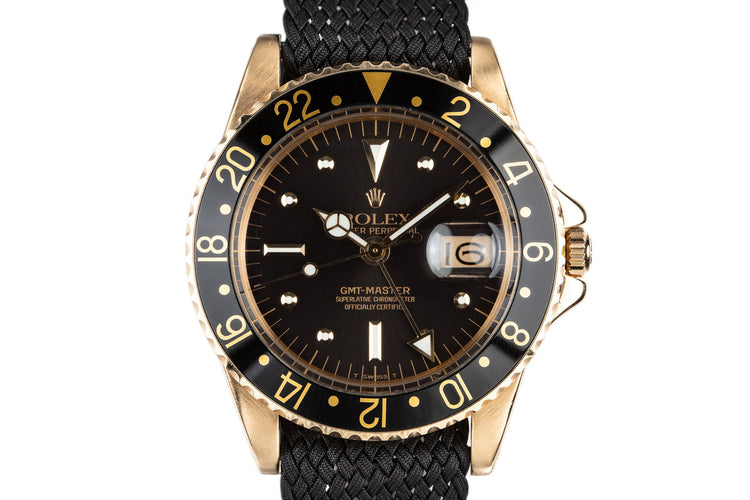 1968 18K YG GMT-Master 1675 with Service Black Nipple Dial and Service Papers