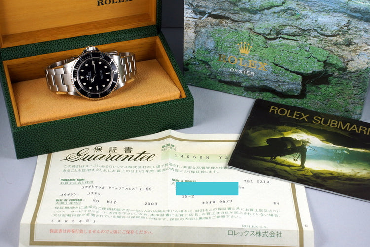 2002 Rolex Submariner 14060M with Box and Papers