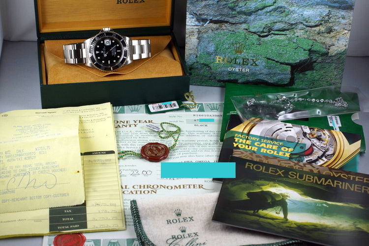 1999 Rolex Submariner 16610 with Box and Papers FULL SET