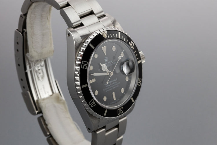 1989 Rolex Submariner 16610 with Box and Papers