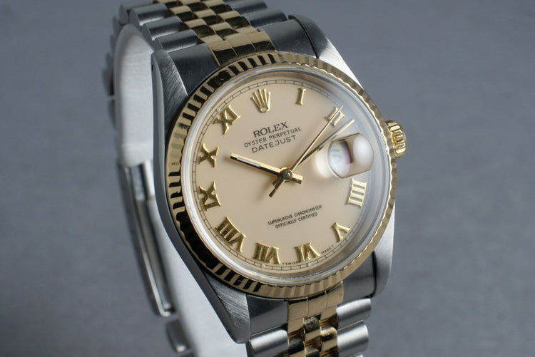 1988 Rolex 18K/SS DateJust 16233 with Cream Roman Dial