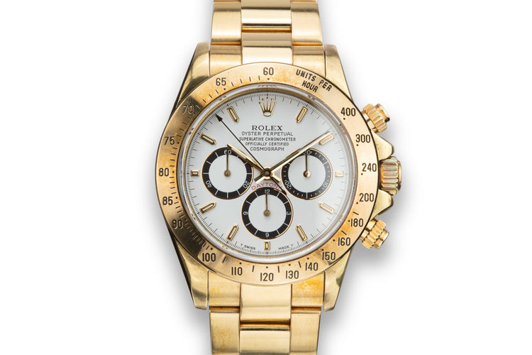 1993 Rolex 18K YG Daytona 16528 White "Inverted 6" Dial with Box and Papers