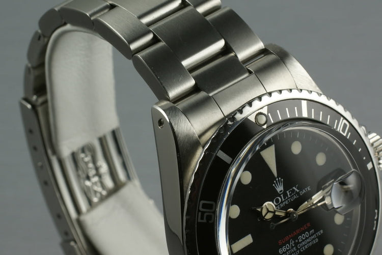 Rolex Red Submariner 1680 Box and Papers