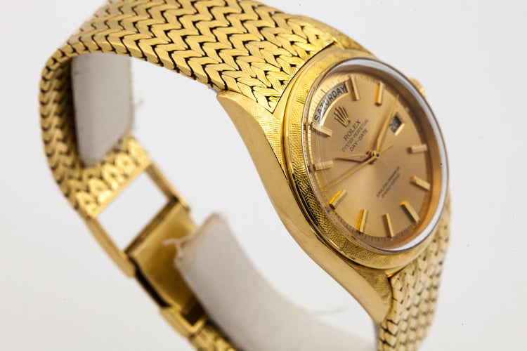 1962 Rolex YG Day-Date 1806 with Morellis Finish and Carl Bucherer bracelet