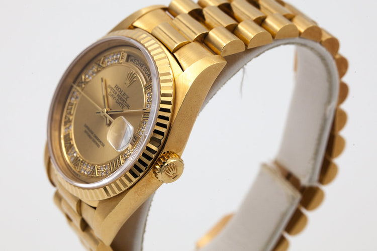 1995 Rolex Day-Date 18238 with Diamond Dial