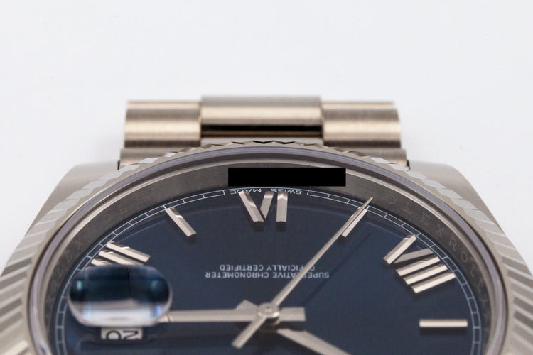 2017 Rolex WG Day-Date 228239 Blue Roman Dial with Box and Papers