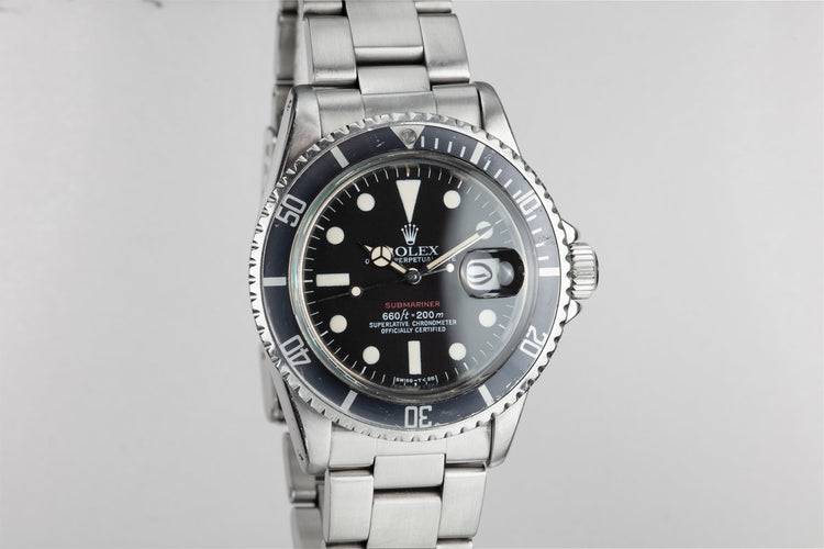 1974 Rolex Red Submariner 1680 MK VI Dial with Box and Papers