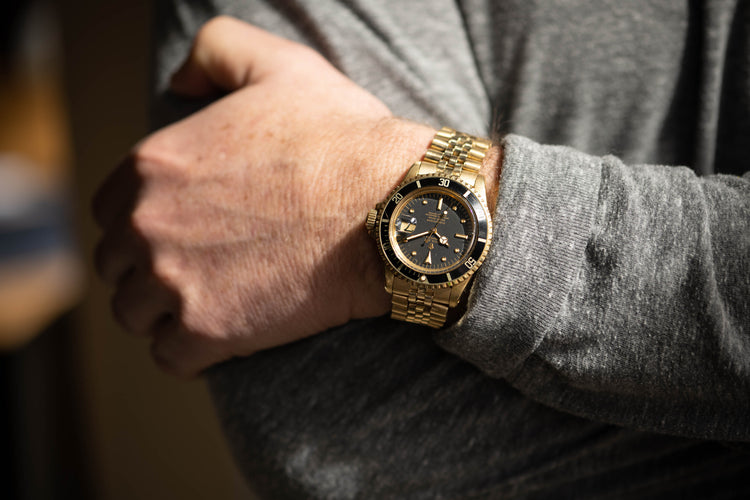 1970 Rolex 18k Submariner 1680 Black Nipple Dial Jubilee Bracelet