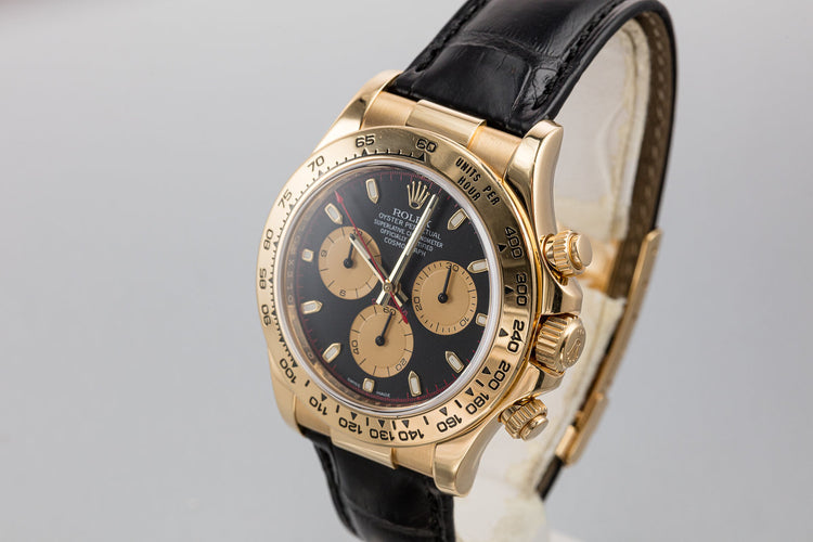 2018 Rolex 18K YG Daytona 116518 with Box and Black "Paul Newman" Dial