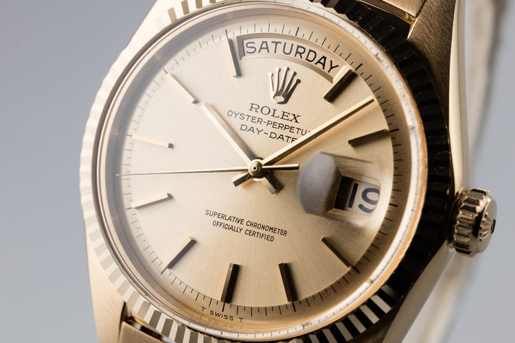 1967 Rolex 18K Gold Day-Date 1803 Gold No Lume Dial with Box and Double Punched Papers