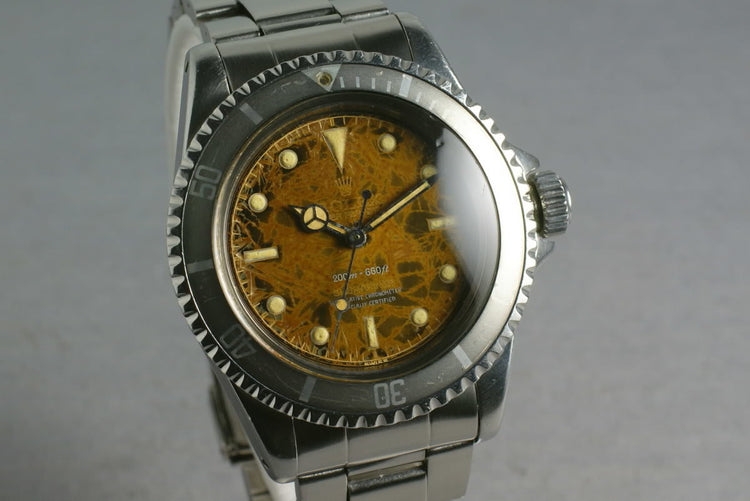 1959 Rolex Submariner 5512 4 line gilt chapter ring PCG Tropical Dial