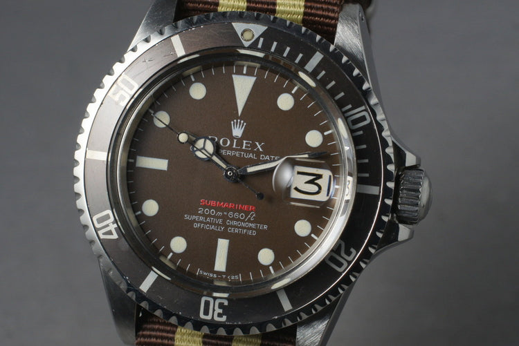 1969 Rolex Red Submariner 1680 Meters First Mark 3 BROWN dial