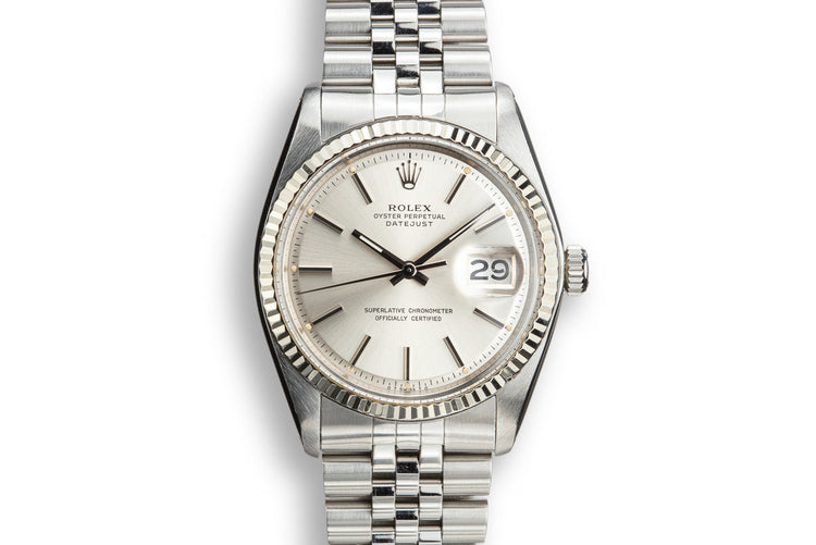 1978 Rolex DateJust 1601 Silver Sigma Dial with Service Papers