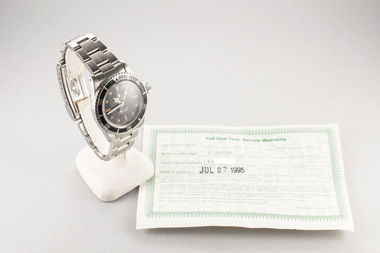 1966 Rolex Submariner 5513 Gilt Dial with Service Papers