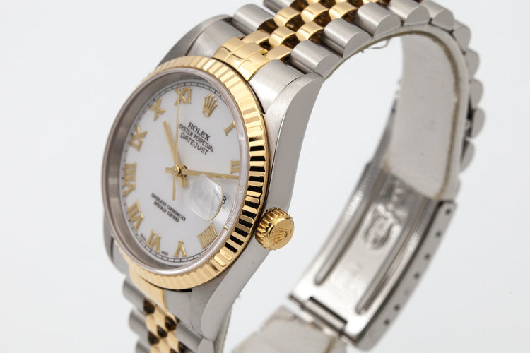 1997 Rolex Two Tone DateJust 16233 White Dial with Box and Papers