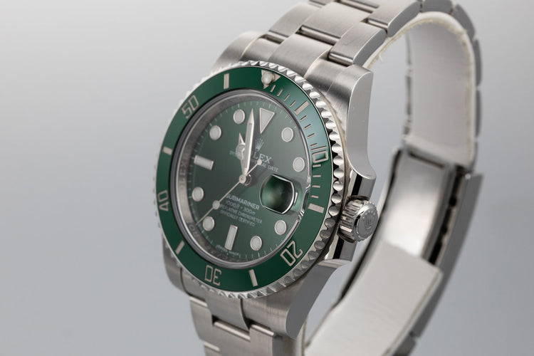 2017 Rolex Green Submariner 116610LV "Hulk" with Box and Papers