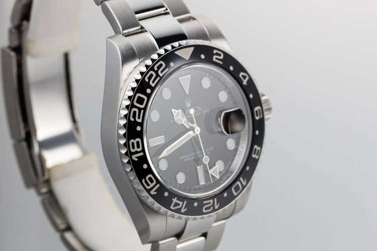 2009 Rolex Ceramic GMT-Master II Black Bezel Insert and Box and Papers