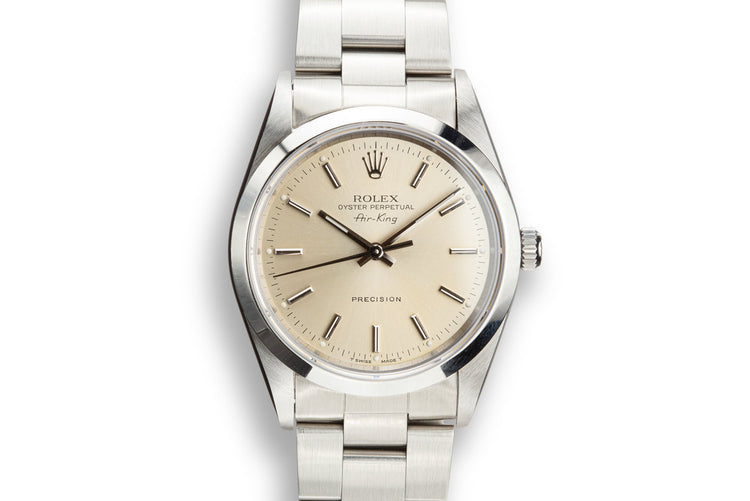 1995 Rolex Air-King 14000 Silver Dial with Service Papers