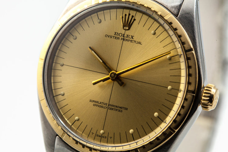 1969 Rolex Two Tone Oyster Perpetual 1038 Zephyr Dial and Bezel