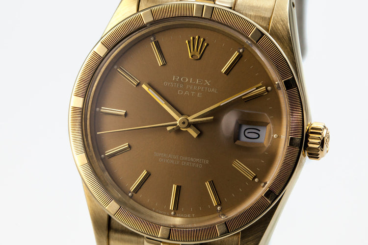 1981 Rolex 14K YG Date 15017 with Brown Dial