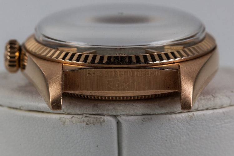 1977 Rolex 18K Rose Gold Datejust 1601 with Magic Space Boy Infinity Dial