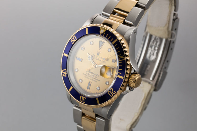 1995 Rolex Two-Tone Submariner 16613 with Champagne Serti Dial