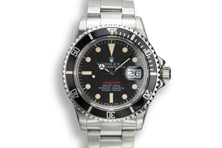 1971 Rolex Red Submariner 1680 MK IV Dial with Box and Service Papers