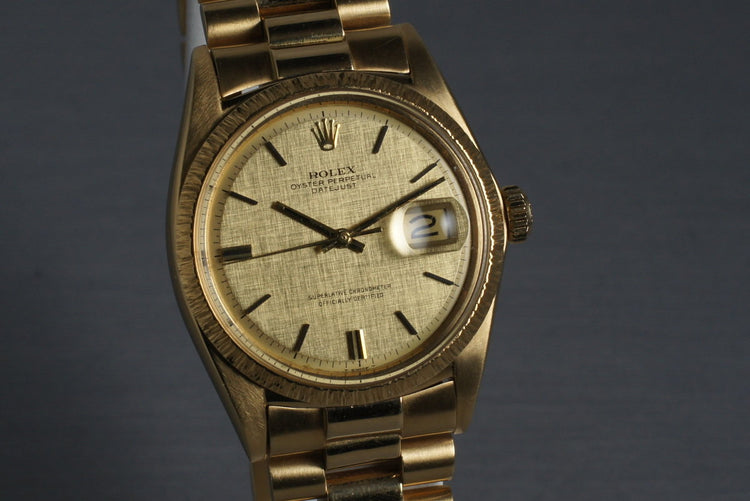 1969 Rolex YG DateJust 1607 with Box and Papers