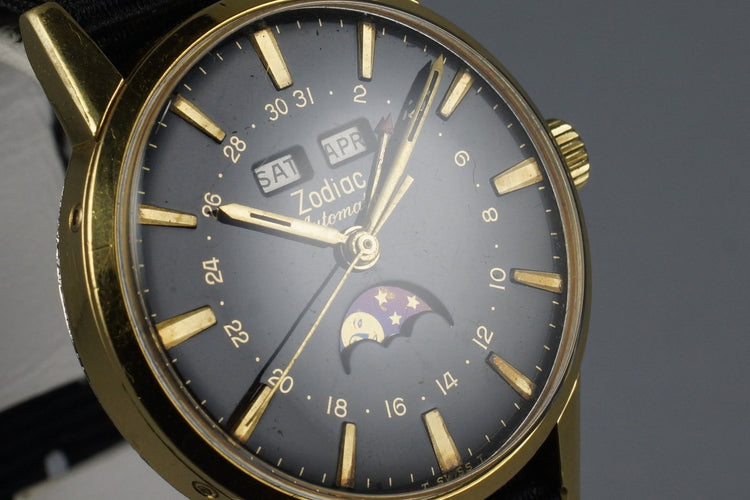 Late 1950’s Zodiac YG Triple Date Moonphase Automatic 743-908
