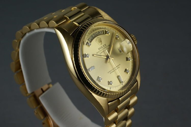 Rolex Vintage YG President: Ref 1803 with factory diamond dial