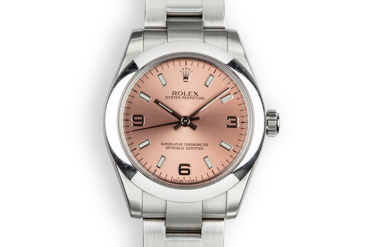 2007 Rolex Mid Size Oyster Perpetual 177200 Salmon Dial