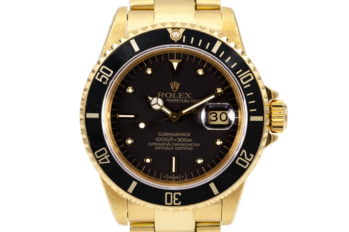 HQ Milton 1982 Rolex YG Submariner 16808 Black Nipple Dial