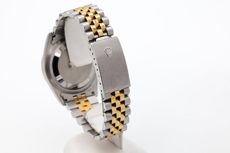 2000 Rolex Two Tone DateJust 16233 White Pyramid Dial