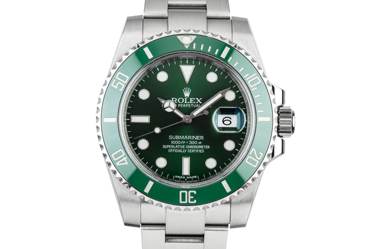 2014 Rolex Green Submariner 116610LV "Hulk" With Box and Papers