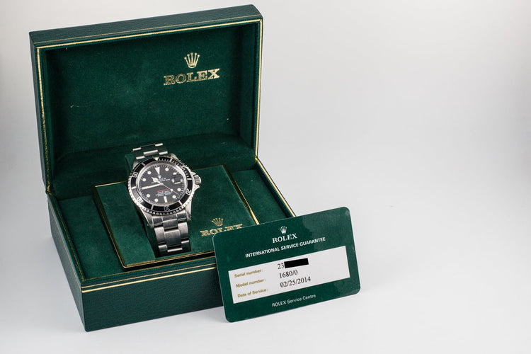 1969 Rolex Submariner 1680 MK IV Red Dial with Service Papers and Box