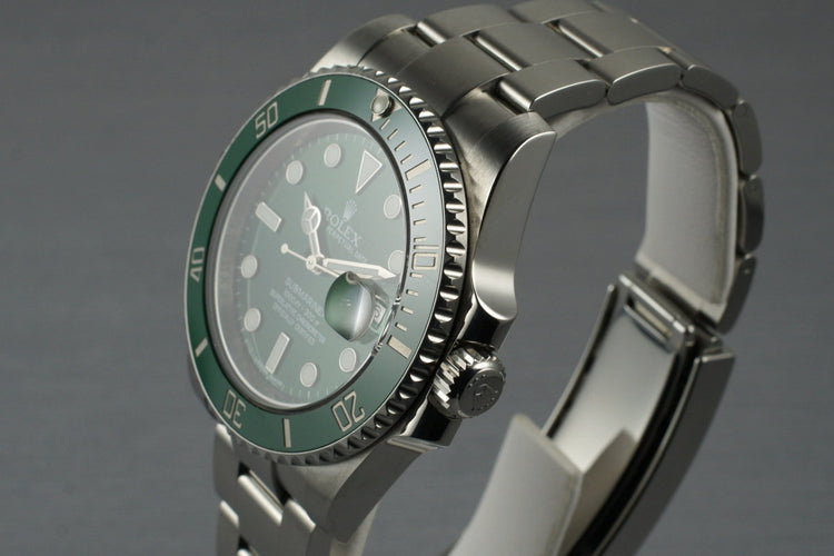 2013 Rolex Green Submariner 116610V with Box and Papers