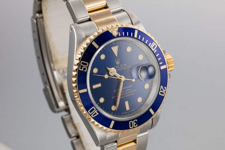 1993 Rolex Two-Tone Submariner 16613 Blue Dial