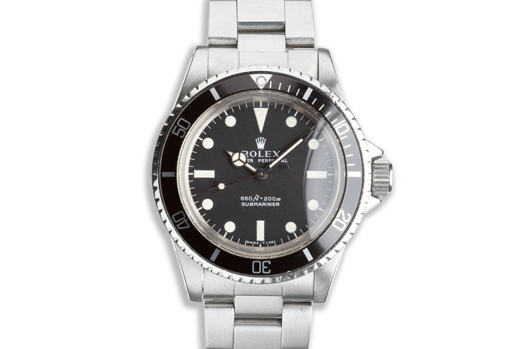 1972 Vintage Rolex Submariner 5513 Serif Dial with Service Papers