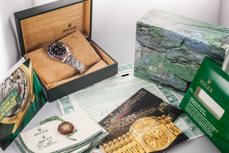 1999 Rolex GMT-Master II 16710 with Faded "Pepsi" Insert and Box and Papers