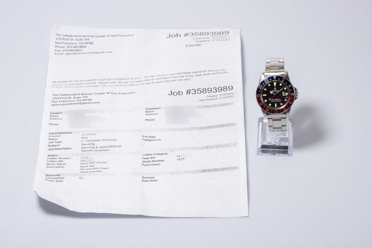 1967 Vintage Rolex GMT Master 1675 "Pepsi"
