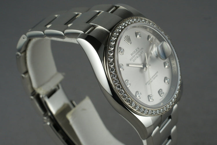 2010 Rolex DateJust 116244 Diamond Dial and Bezel with Box and Papers