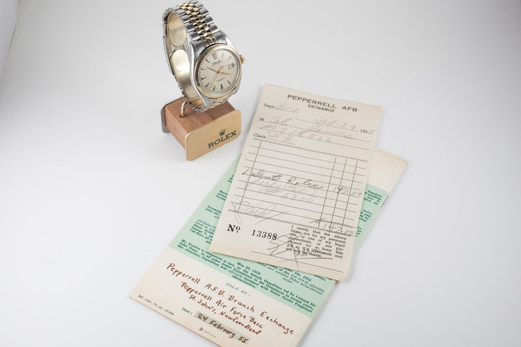 Rolex Vintage 1953 Two Tone DateJust 6155 with Purchase Papers