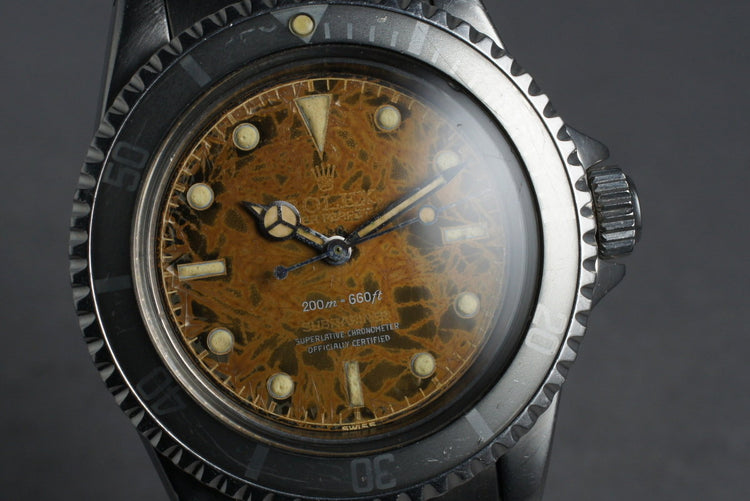 1959 Rolex Submariner 5512 4 Line Gilt Chapter Ring PCG Tropical Dial