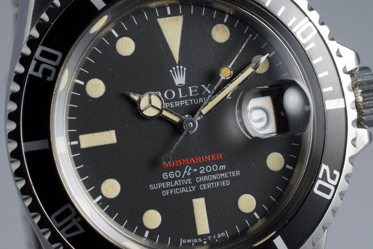 1970 Rolex Red Submariner Ref: 1680 Mark IV Dial