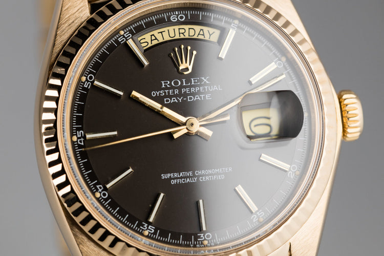 1970 Rolex 18k Day-Date 1803 with Matte Black Dial