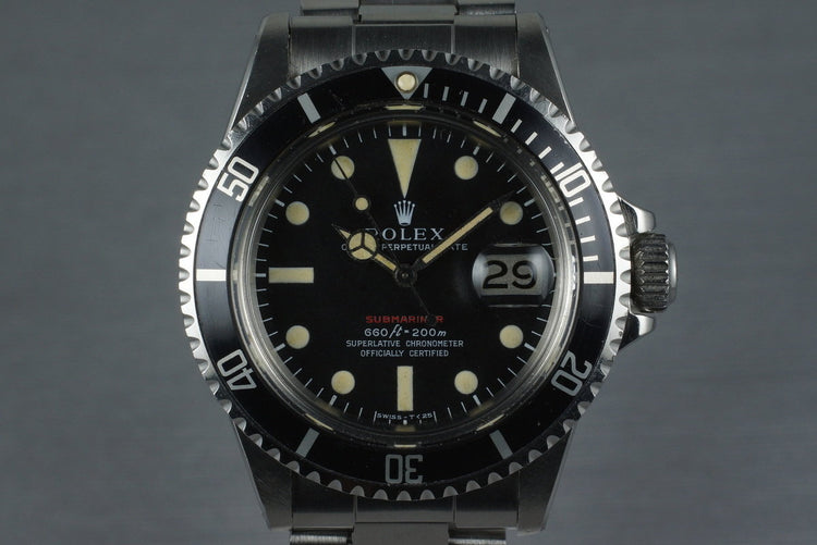 1970 Rolex Red Submariner 1680 Mark IV Dial with Box and Papers