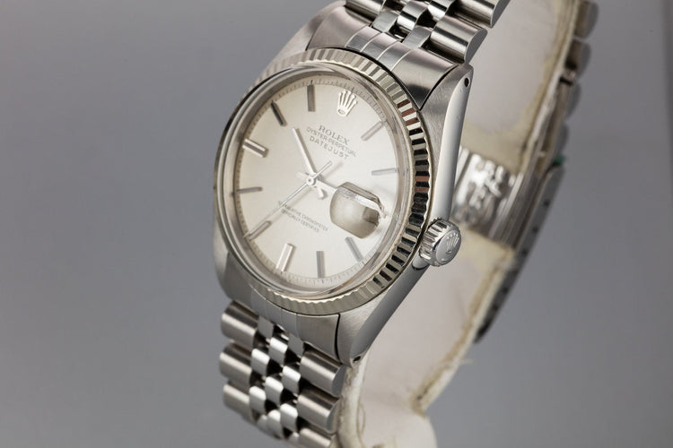 1970 Rolex DateJust 1601 with No Lume Silver Dial