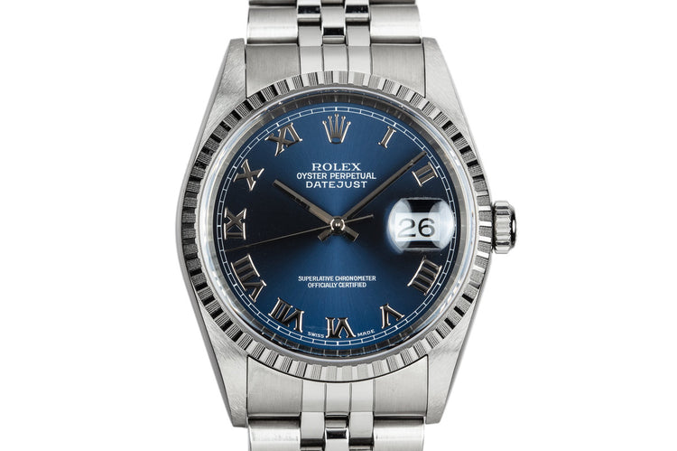1999 Rolex DateJust 16220 Blue Dial